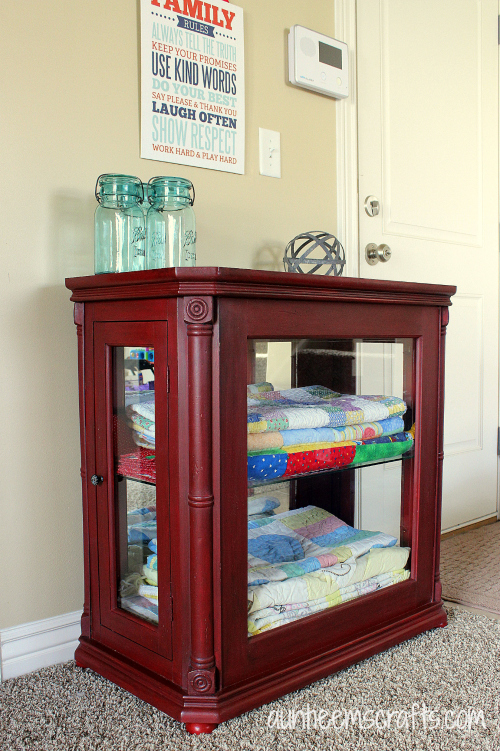 Quilt Cabinet Makeover with DIY Chalk Paint | AuntieEmsCrafts.com