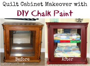 This quilt cabinet got an easy makeover with DIY chalk paint | AuntieEmsCrafts.com