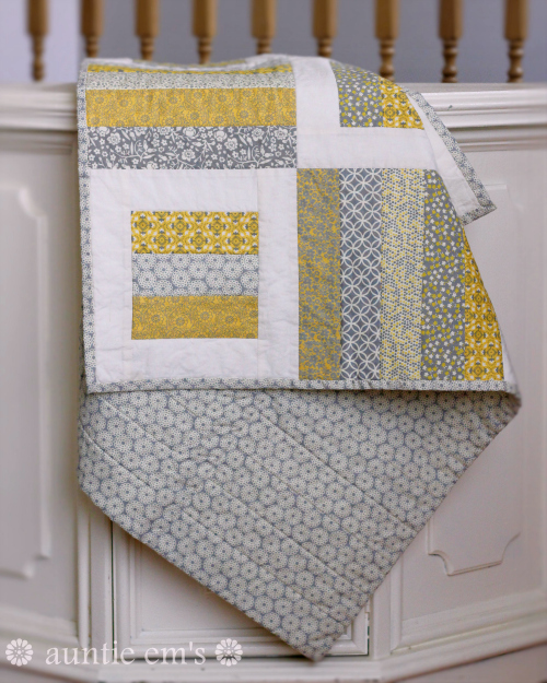 Jaybird Quilts Radio Way Pattern with Yellow and Gray Fabric | AuntieEmsCrafts.com