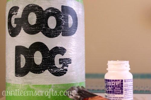 DIY Etched Glass Treat Jar | Auntie Em's Crafts
