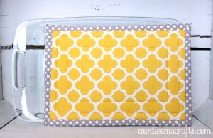 Grab any two fat quarters and some scrap batting. In about an hour, you can make yourself a large hot pad for your hot foods. Tutorial available on AuntieEmsCrafts.com