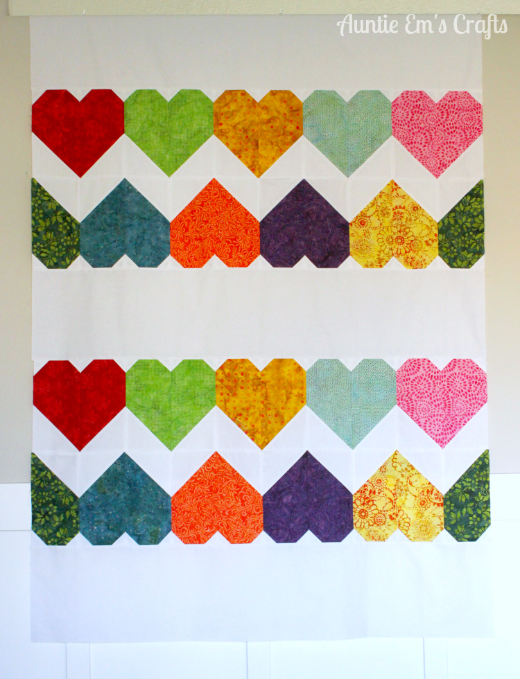 Tula Pink Paper Hearts Quilt in Batiks by AuntieEmsCrafts.com