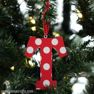 Wooden Initial Ornament | AuntieEmsCrafts.com