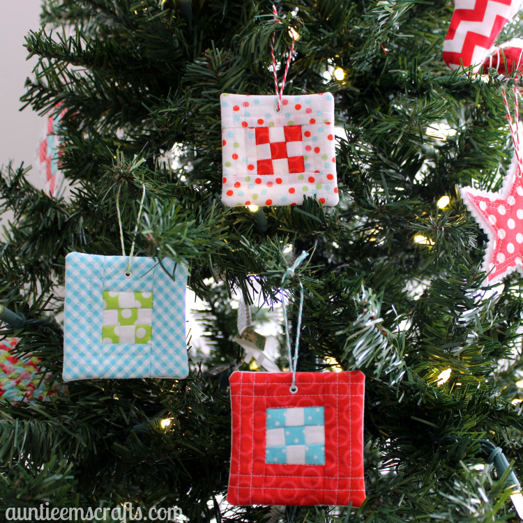 9 Patch Quilt Block Ornament | AuntieEmsCrafts.com