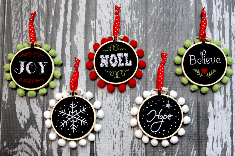 Chalk Hoop Ornaments by Flamingo Toes
